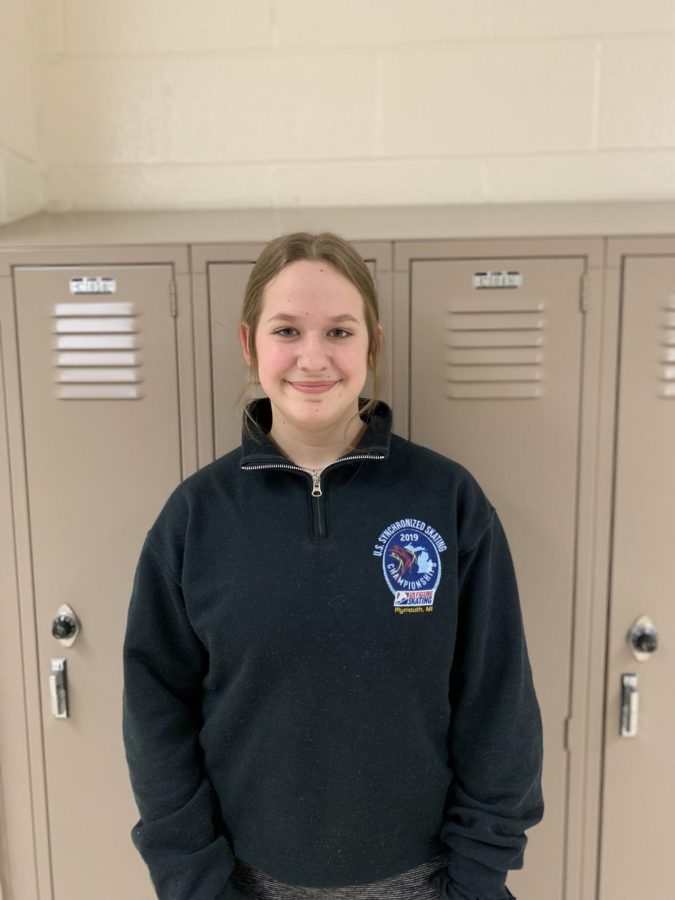 Emalie Werkowski takes three honors classes during school and participates in synchronized ice skating after school. Werkowski first found her passion in ice skating at age 5 after attending an open skate.